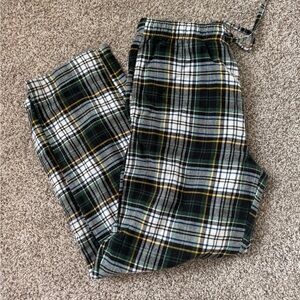 Sonoma Plaid Flannel Pants in Green and Black